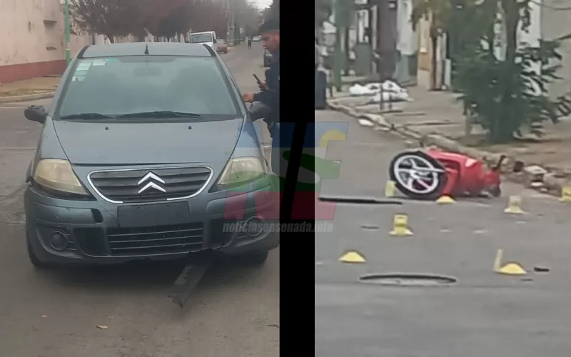 Accidente en Eva Per&oacute;n y Per&uacute;: un auto y una moto chocaron en Ensenada
