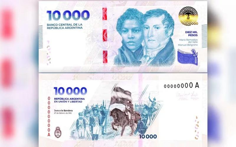 Comienzan a circular los billetes de 10.000 pesos
